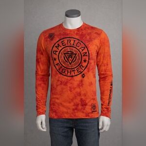 Bought From The Buckle "American Fighter Vibrant Orange Long Sleeve Tee"